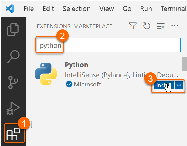 VS Code: Install Python Extension